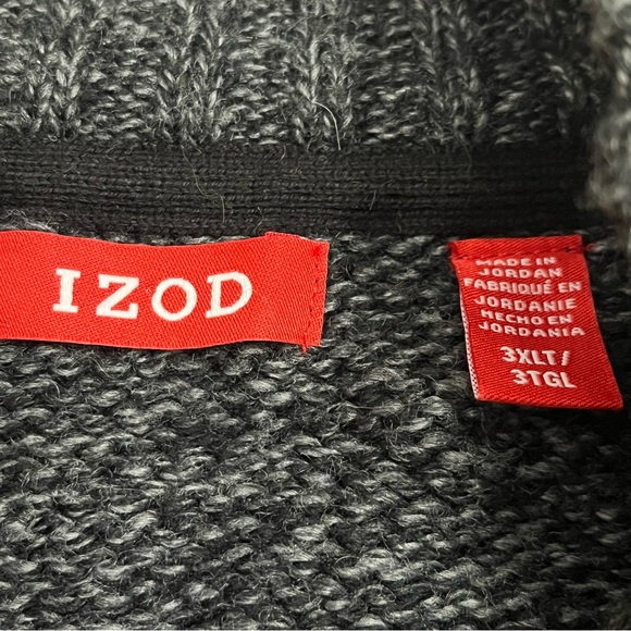 IZOD Sweater Wool Blend Fair Isle Xmas Holidays Chunky Grandpa Men’s 3XLT - Picture 6 of 7